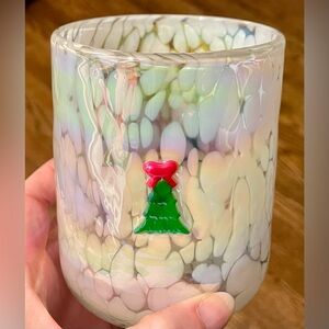 NEW Anthropologie icon tree glass with red bows